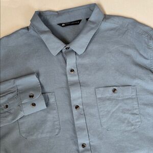 Travis Mathew Cloud Flannel Soft Long Sleeve Button Shirt Blue Mens Size XXL